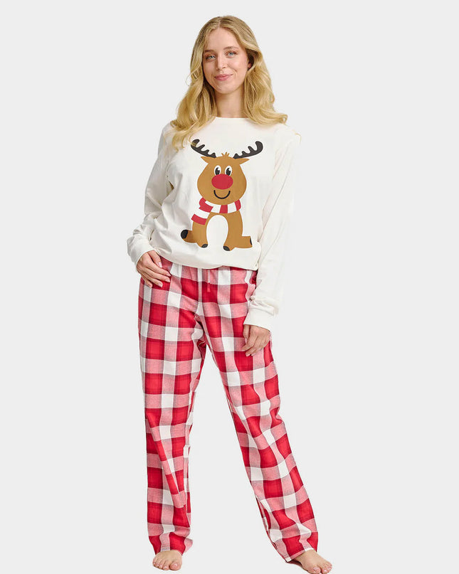 Unisex Cute Reindeer Christmas Pajamas for Adults