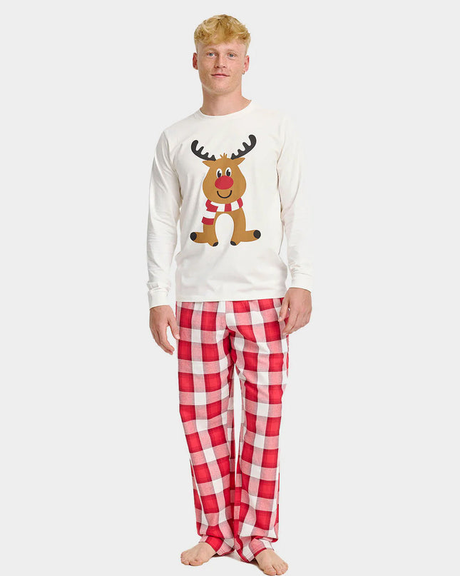 Unisex Cute Reindeer Christmas Pajamas for Adults