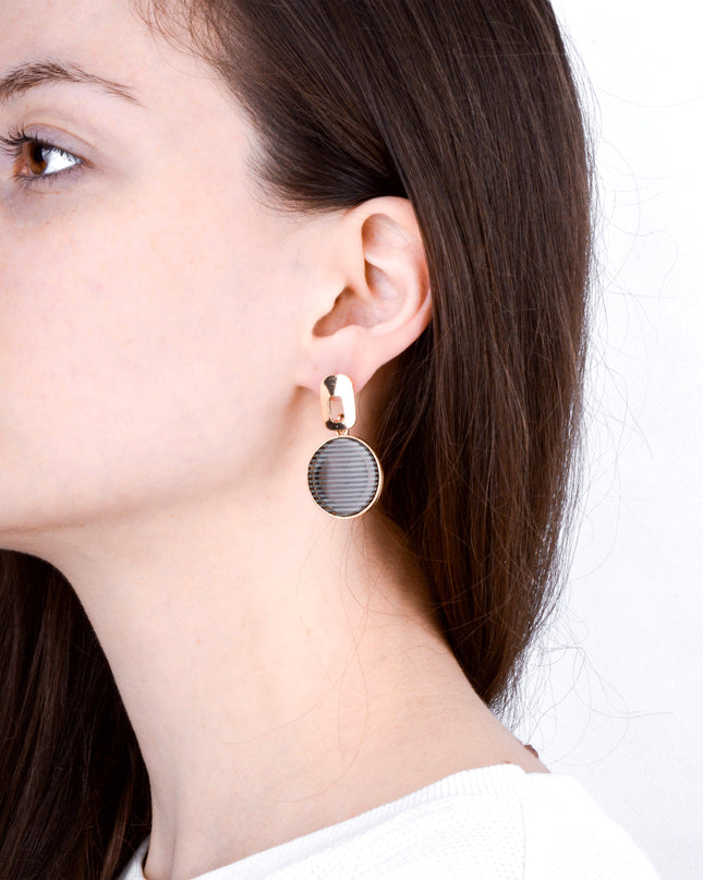 Gestreifte Ohrringe – Schwarz