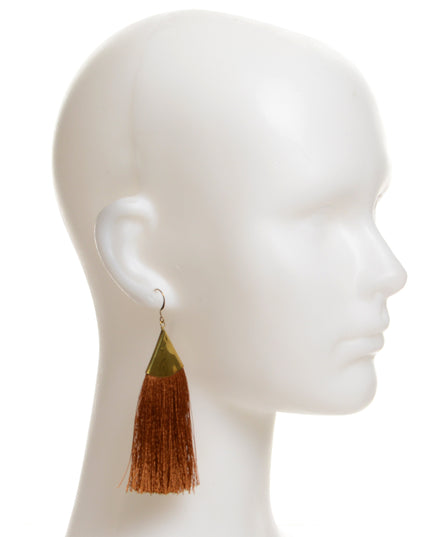 Fringe Earrings - Brown Christmas Accessory