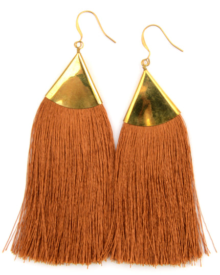 Fringe Earrings - Brown Christmas Accessory