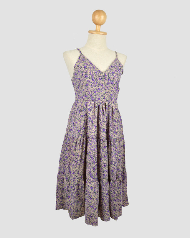 Sommerkleid - Lila mit Blumenmuster