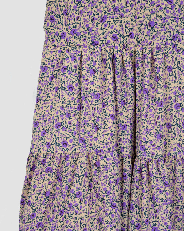 Sommerkleid - Lila mit Blumenmuster