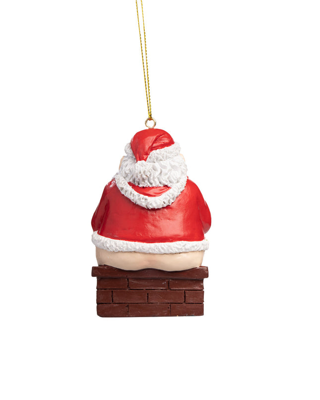 Santa Pooping Down the Chimney Figurine