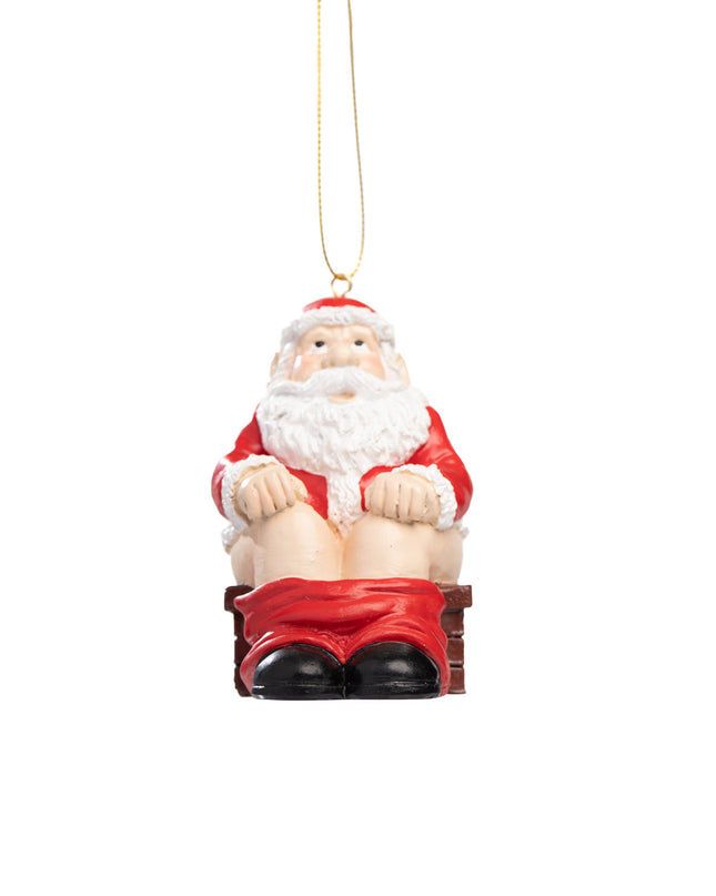 Santa Pooping Down the Chimney Figurine