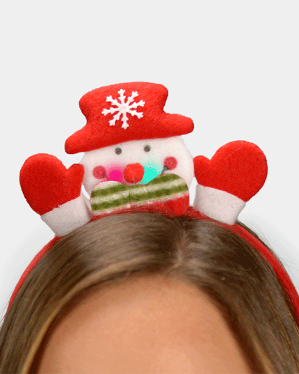 LED-Schneemann-Stirnband – Leuchtendes Weihnachtsaccessoire