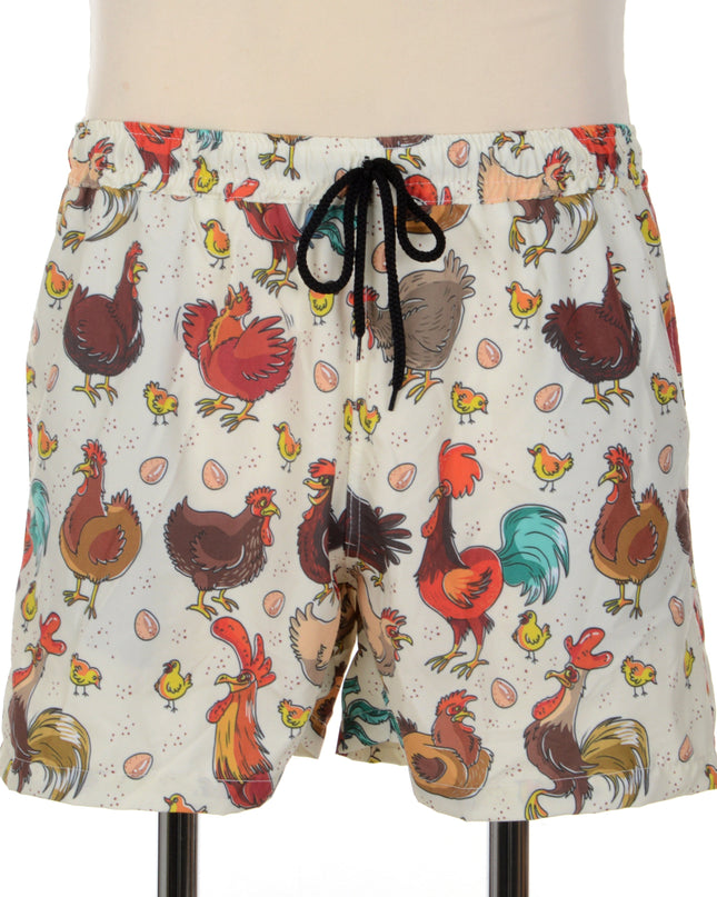 Fun Chicken Print Shorts