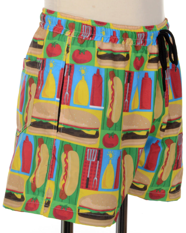 Summer BBQ Grill Print Shorts