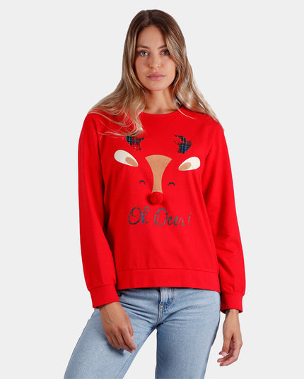 Weihnachtspullover für Damen „Oh Deer“ | Happy Hoodies Outlet-Verkauf
