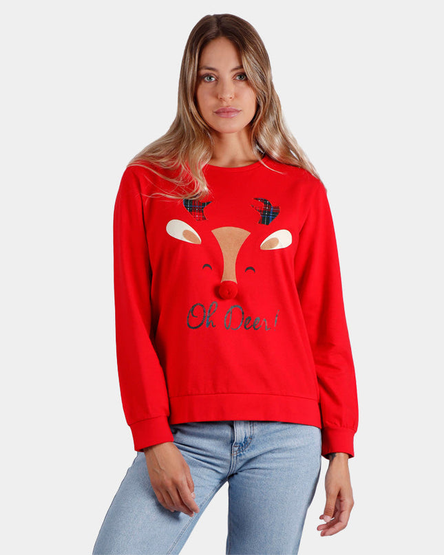 Weihnachtspullover für Damen „Oh Deer“ | Happy Hoodies Outlet-Verkauf