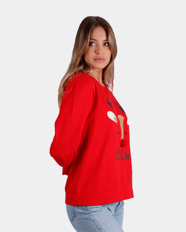 Weihnachtspullover für Damen „Oh Deer“ | Happy Hoodies Outlet-Verkauf