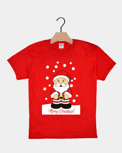 Rotes Weihnachts-T-Shirt für Kinder mit Weihnachtsmann