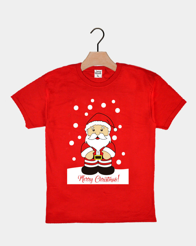 Rotes Weihnachts-T-Shirt für Kinder mit Weihnachtsmann