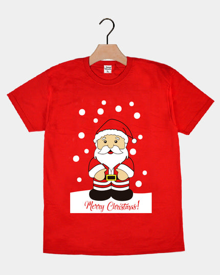 Rotes Weihnachts-T-Shirt für Damen und Herren mit Weihnachtsmann-Motiv