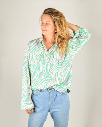 Green Tiger Stripe Blouse for All Ages