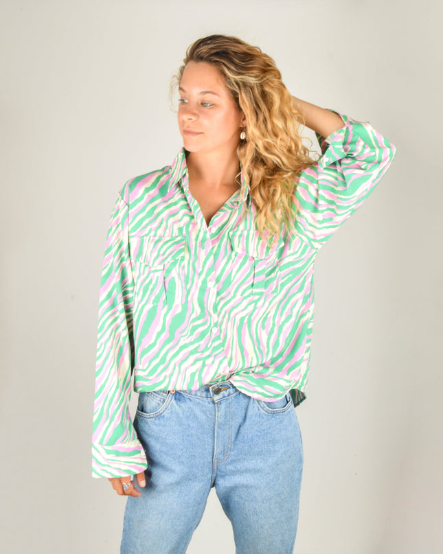 Bluse mit Tigerstreifen – Grün | Limitierte Kollektion für alle Altersgruppen