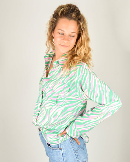 Green Tiger Stripe Blouse for All Ages