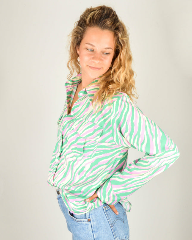 Bluse mit Tigerstreifen – Grün | Limitierte Kollektion für alle Altersgruppen