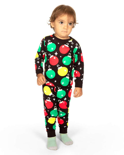 Toddler Boy's Ornaments Crew Neck Pajama Set