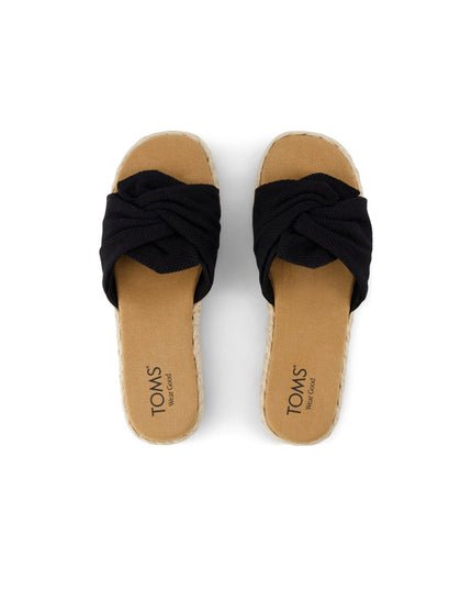 TOMS Abby Slide Espadrillesandalen mit Plateausohle – Schwarz