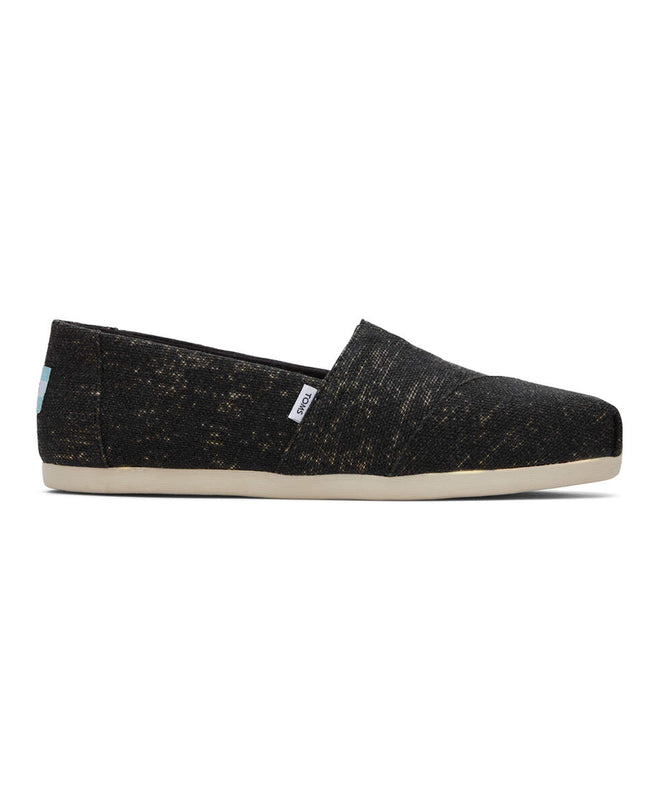 TOMS Alpargata Metallic Linen - Schwarze Hausschuhe