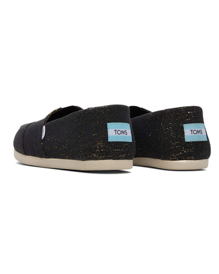 TOMS Alpargata Metallic Linen - Schwarze Hausschuhe