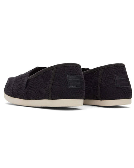 TOMS Alpargata Geometric Lace - Schwarze Hausschuhe