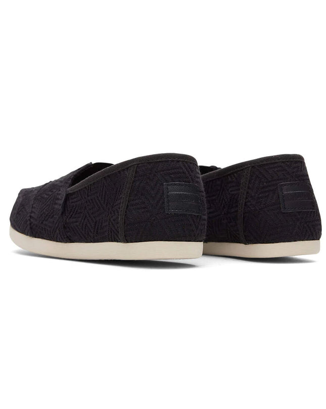 TOMS Alpargata Geometric Lace - Schwarze Hausschuhe