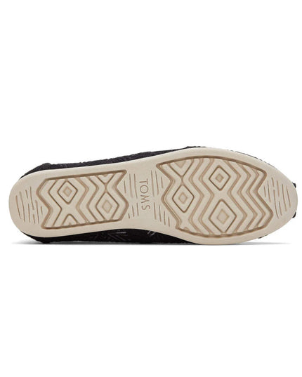 TOMS Alpargata Geometric Lace - Schwarze Hausschuhe