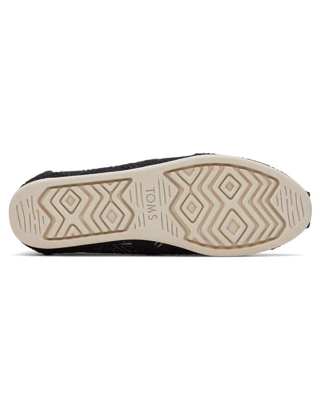TOMS Alpargata Geometric Lace - Schwarze Hausschuhe