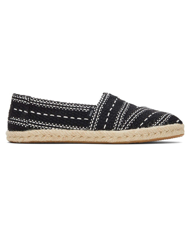 Black Chunky Global Woven Rope Espadrille Slippers by TOMS