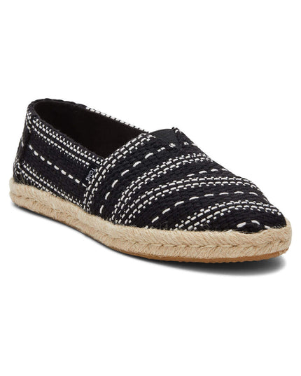 Black Chunky Global Woven Rope Espadrille Slippers by TOMS