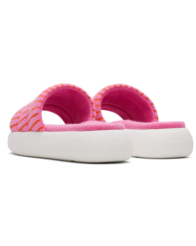 TOMS Mallow Slide Terry - Rosa gestreifte Hausschuhe