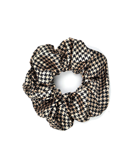 Houndstooth Pink and Black Scrunchie