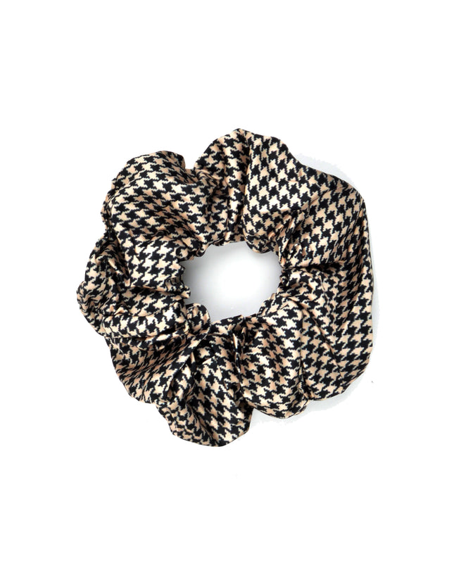 Houndstooth Pink and Black Scrunchie