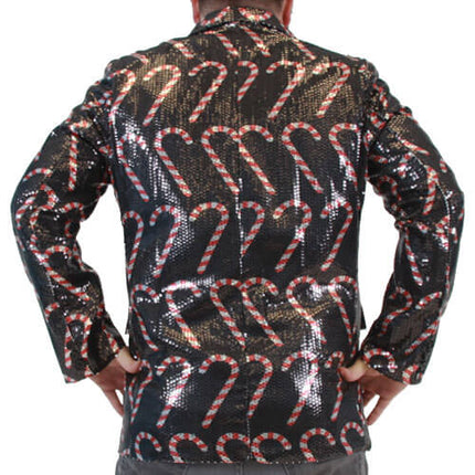 Pailletten-Zuckerstangen-Weihnachtsblazer-Jacke