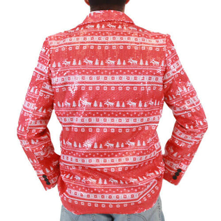 Paillettenbesetzter Rentier-Blazer für hässliche Weihnachten