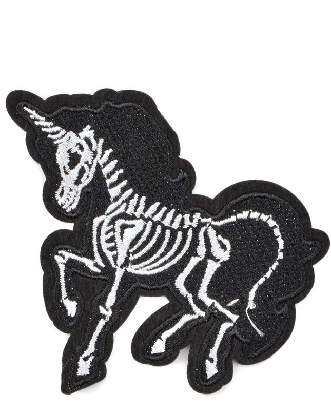 Aufnäher – Einhornskelett für Halloween