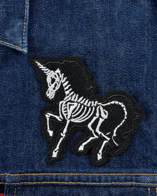 Aufnäher – Einhornskelett für Halloween