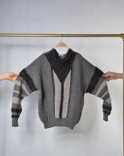 Vintage-Pullover – Strassbesetzter Weihnachtspullover in limitierter Auflage