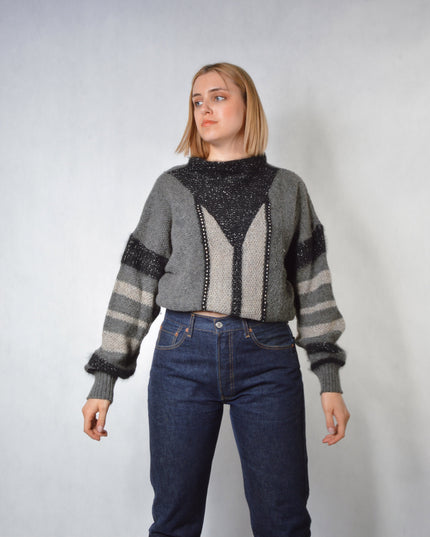 Vintage-Pullover – Strassbesetzter Weihnachtspullover in limitierter Auflage