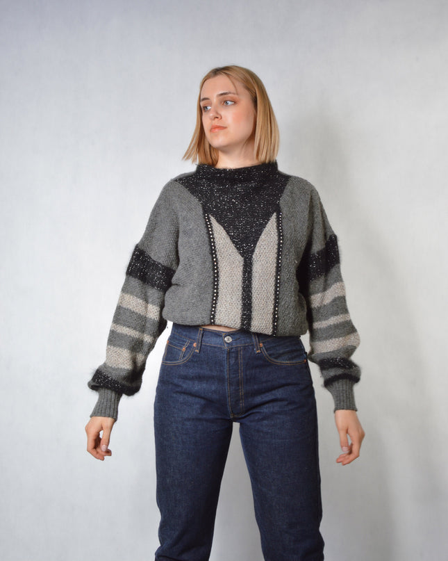 Vintage-Pullover – Strassbesetzter Weihnachtspullover in limitierter Auflage