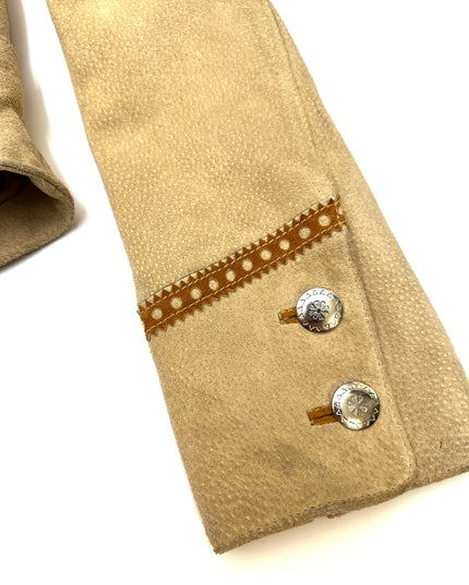 Vintage braune Lederjacke mit Fransen