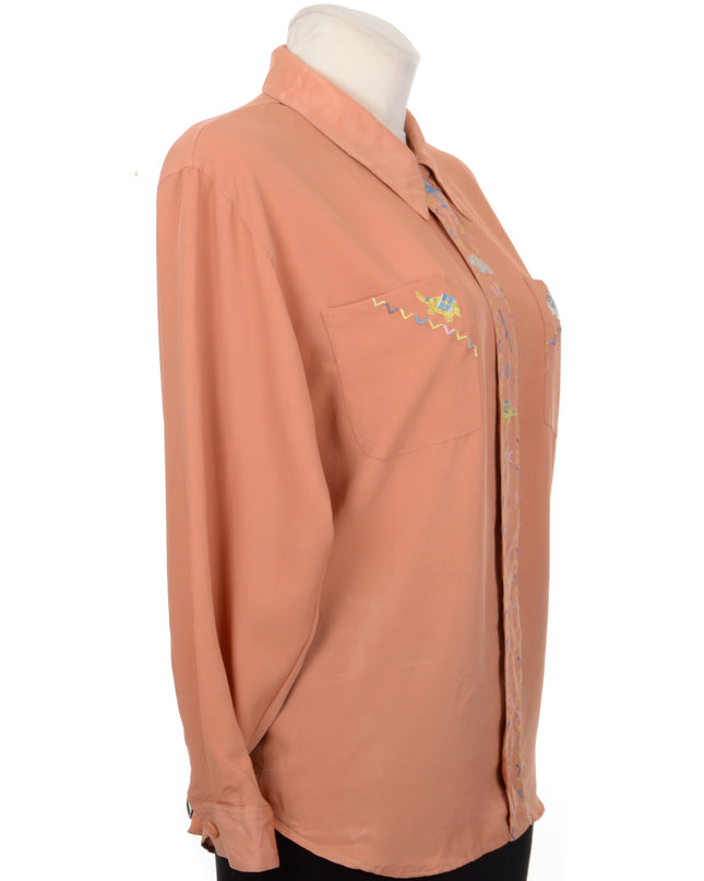 Vintage-Bluse – Elefantenmuster