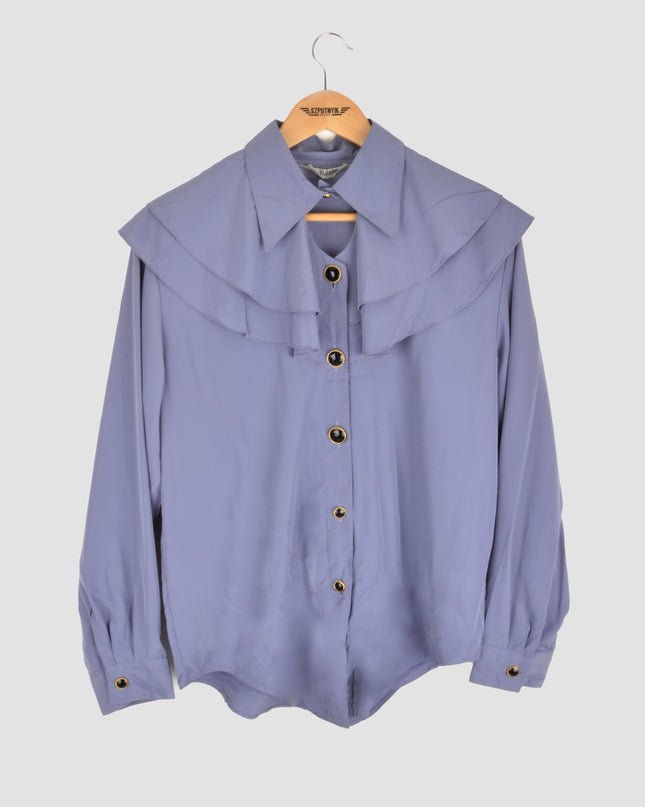 Vintage Blouse - Ruffled | Purple | Christmas Pajamas for All