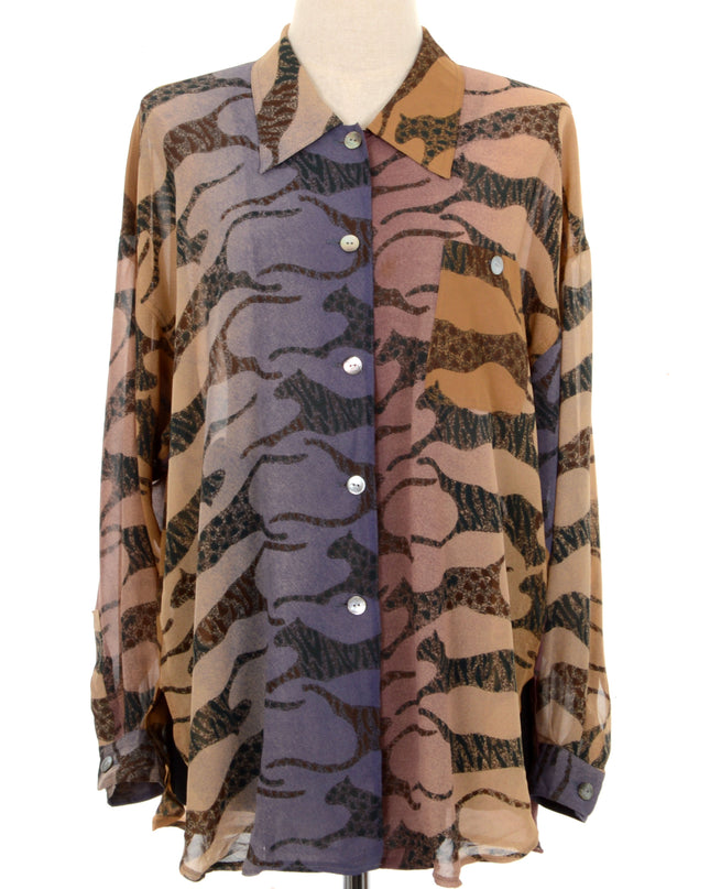 Vintage-Bluse – Leopardenmuster