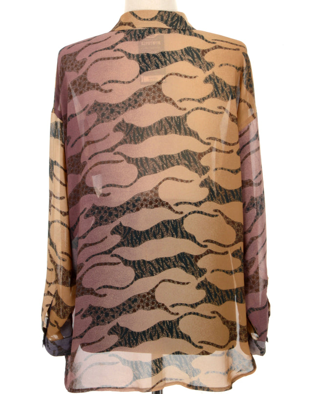 Vintage-Bluse – Leopardenmuster