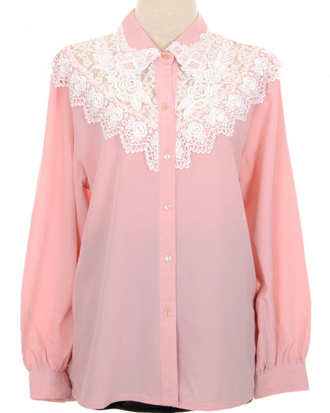 Vintage-Bluse – mit Spitze