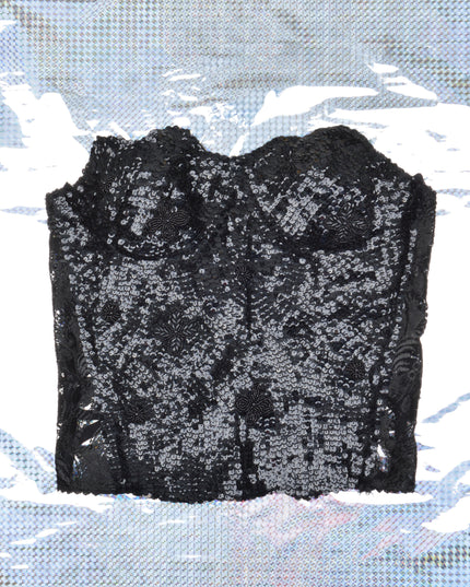 Vintage-Weihnachtspyjama mit Schnürung – Schwarzer Paillettenpyjama für die ganze Familie