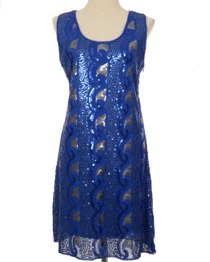 Vintage Dress - Blue Beaded